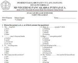 Demikian daftar materi matematika kelas 4 sd pada semester 2 ( genap ) yang dapat kami sajikan. Soal Bahasa Inggris Sd Kelas 4 Soalujian Net