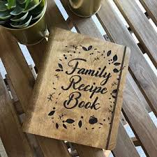 Family Recipe Book With Dividers Ideal Gift For Chefs Or Foodies Wood Cookery Book Blank Recipe Journal Handmade Recipe Binder In 2020 Family Recipe Book Recipe Book Recipe Book Diy