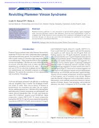 Plummer vinson syndrome (pvs) is a very rare disorder associated with chronic iron deficiency anaemia. Pdf Revisiting Plummer Vinson Syndrome
