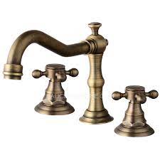 Check spelling or type a new query. Vintage Antique Brass Three Hole Cross Handle Bathroom Faucet