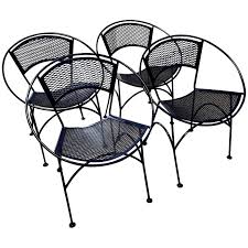 S 4 Salterini Wrought Iron Newly Enameled Navy Blue Radar Patio Garden Chairs Wrought Iron Patio Set Wrought Iron Patio Chairs Garden Chairs