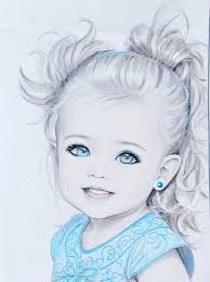 Adorable baby book with colored pencils