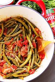 Green Beans And Tomatoes Recipe Slow Cooked Green Beans With Tomatoes Onions And Garlic This Easy Y Southern Green Bean Recipes Green Beans Tomato Recipes