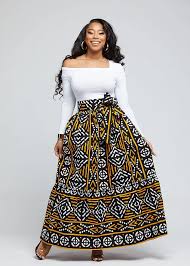 Black And White African Print Skirt Nyah African Print Maxi Skirt With Tie Black Gold Mudcloth In 2020 African Print Maxi Skirt Printed Maxi Skirts African Maxi Skirt