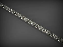 Chain Link 117 3d Print Model Silver Chain For Men Antique Silver Jewelry Black Beaded Jewelry