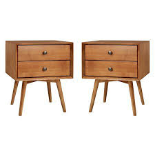 All of these options are so great if you can't afford (or can't find) the perfect vintage. Desert Fields Mid Century 2 Drawer Solid Wood Nightstand Set Of 2 Caramel Walmart Com Mid Century Nightstand Mid Century Modern Nightstand Mid Century Bedroom