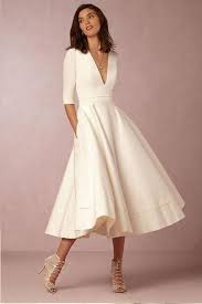 White Half Sleeve V Neck Fit Flare Dress Vestidos Meia Manga Maxi Vestidos Brancos Vestidos De Baile Elegantes