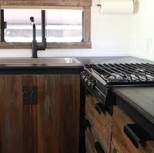 White kitchen with wood patterned laminate countertops. Diy Black Kitchen Countertops Mountain Modern Life
