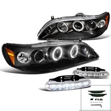 Spec D Tuning 1998 2002 Honda Accord Halo Projector Headlights Signal Black Led Running Fog Lamps Left Righ Projector Headlights Headlights Led Fog Lights