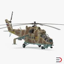 Russian Helicopter Mil Mi 24 3d Model Rigged Mi 24 Hind Helicopter Russian Military Aircraft
