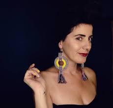 Yellow, B&W Tribal Peruvian Big Circle Hook Earrings, Rope Statement  Earrings, Bohemian, Ethnic, Colorful Handmade Jewelry, Funky