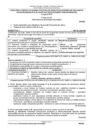 Check spelling or type a new query. Subiecte Variante Si Rezolvari Pentru Examene Nationale 2021 Subiect Model Informatica Titularizare 2012