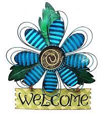 Check spelling or type a new query. Large Rustic Metal Blue Flower Welcome Wall Art Decor Hanging Metal Flower Welcome Door Wreath Kitchen Living Room Bathroom Patio Garden Yard Wall Decoration Buy Online In Bahamas At Bahamas Desertcart Com Productid