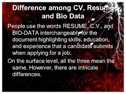 Let us know the difference between the 3. Resume Curriculum Vitae Bio Data Nikhil Joshi Ppt Download