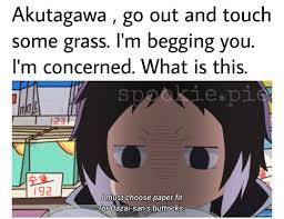 Akutagawa Go Out And Touch Some Grass I M Begging You Meme Anime Memes