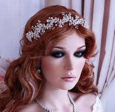 Silver or Rose Gold Bride Headpiece Wreath Bridal Vine Jewelry Wedding Head  Hair Piece Hairpiece Weddings Party Bride Accessory Headband