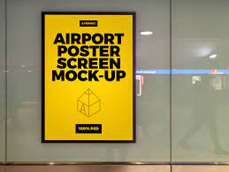 Download Free Airport Poster Screen Mock Up 2 Graphic Shelter