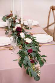 6ft Eucalyptus Flower Garland Marsala Wedding Centerpieces Vintage Wedding Decorations Greenery Garland