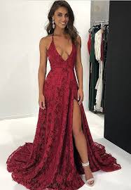 See more ideas about dark wedding, black red wedding, red wedding theme. Dark Red Lace Prom Dress 2020 V Neck Evening Gowns With Slit Ba9243 Prom Dresses Prom Evening High Quality Wedding Dresses Prom Dresses Evening Dresses Bridesmaid Dresses Homecoming Dress 27dress Com 27prom