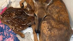Kentucky animal control officers leap into action to deliver twin fawns  after distress call