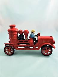 Cast Metal Fire Engine Or Fire Pump Truck Replica Vintage From Etsy Fire Engine Firemen Gifts Metal Casting