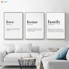 Nordic Minimalist Canvas Painting Love Home Family Quote Poster Print Modern Wall Art Wa Wall Art Quotes Family Living Room Canvas Painting Family Wall Quotes