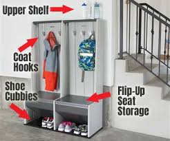And for kids with motor planning problems or fine motor delays, that can be quite a challenge.consider these tips for helping your child handle the locker challenge. Easy Garage Storage Lockers With Seats Hooks Cubbies