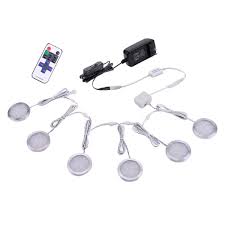 Aiboo Linkable Under Cabinet Led Lighting Kit 12v Slim Dimmable Led Puck Lights With Wireless Controller Ul Listed Wall Plug For Under Counter Lights Display Book Case Lighting 6 Pcs 6000k