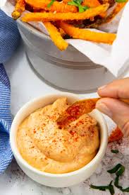 Made with greek yogurt (no mayo!), this easy sauce for sweet potatoes fries comes together in just two minutes. Sweet Potato Fries Dipping Sauce Vegan Heaven