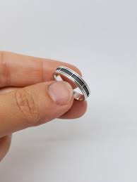Black Sterling Silver Ring For Men Oxidized Silver Ring Black Lines Ring Thin Ring Band Simple Men S Ring Modern Classic Young Design Black Sterling Silver Ring Rings For Men Mens Silver