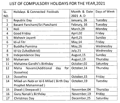 Cgewcc Kolkata Compulsory Holiday List 2021 Cgewcc Kolkata Restricted Holiday List 2021 Central Government Employees News
