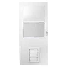 While not every pet is going to require pet proofing, it's important to evaluate your home priorities and pet safety when bringing a dog and cat proof screen door 2 is another consideration for indoor pet proofing. Emco 32 In X 80 In K900 Series White Vinyl Self Storing Pet Storm Door With Black Hardware K900 32wh The Home Depot