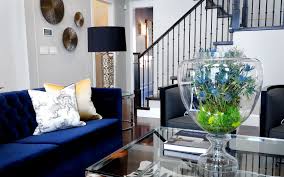 Peach and gray nursery reveal. Gray And Navy Living Room Houzz