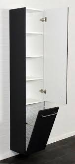 saniclear laundry badkamerkast zijdeglans zwart 35x180 bs465 badkamer badkamer kasten badkamerkast