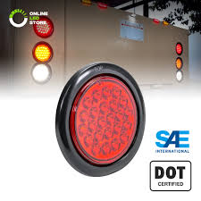 4 Round Red 24 Led Trailer Tail Lights Dot Certified Grommet Plug Included Ip67 Waterproof Turn Stop Brake Trailer Lights For Rv Jeep Trucks Walmart Com Walmart Com