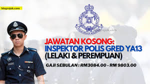Permohonan adalah dipelawa daripada warganegara malaysia yang berumur tidak kurang daripada 18 tahun ke atas pada tarikh tutup iklan jawatan dan berkelayakan bagi mengisi kekosongan jawatan di jabatan kastam diraja malaysia sebagaimaana berikut Pengambilan Inspektor Polis Gred Ya13 Dapatkan Borang Permohonan Di Sini Blog Rojak