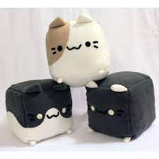 Neko Atsume Plush Toy Cat Pillow Plushie Stuffed Toy Cat Plush Toy Cat Cube Sewing Stuffed Animals Plush Pattern Animal Knitting Patterns