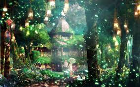 Magical Anime Forest Wallpaper Butterflies commission creatures cute desktop digitalart fluff forest magic magical original pond soot trees wallpaper foxhat art foxhatart hiekkadyyni. magical anime forest wallpaper