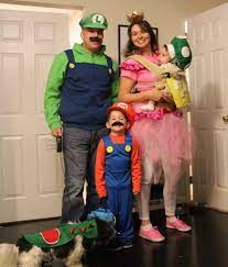 Mario Family Halloween Baywearing One Up Mushroom Costume Yoshi Dog Costume Diy Halloween Decorations Pregnant Halloween Costumes Boy Halloween Costumes