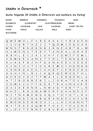 Umgangssprachlich werden suchsel aufgrund ihres erscheinungsbilds auch als buchstabensalat. Suchsel Stadte In Osterreich Einfach Und Schwierig Unterrichtsmaterial Im Fach Erdkunde Worter Erdkunde Osterreich