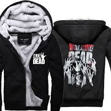 Click To Buy Mens Casual The Walking Dead Hoodies Zombie Hands Scary Winter Fleece Super Warm Zip Up Sweatshi Mens Sweatshirts Hoodie Hoodies Hoodies Men