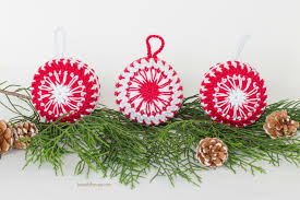 Candy Cane Christmas Bauble Crochet Pattern Hopeful Honey Crochet Christmas Garland Christmas Crochet Christmas Ornaments To Make