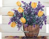 Country Tulips Wood Pallet