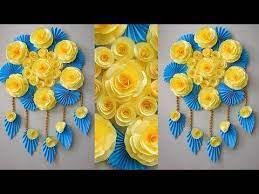 Diy Simple Home Decor Wall Door Decoration Cvety Iz Bumagi Paper Craft Ideas 3 Youtube Diy Paper Flower Wall Crafts Diy Clay Crafts