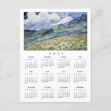 Landscape France Vincent Van Gogh 2021 Calendar Holiday Postcard Zazzle Com In 2020 Holiday Postcards Custom Christmas Cards Holiday Calendar