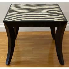 Coffee table with stone inlay. Zebra Pattern Stone Inlay Side Coffee Table Chairish