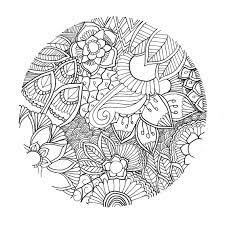 flowers in a circle mandalas with vegetation 100 zen anti stress coloriage grenouille kidsweb
