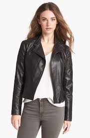 Bernardo Cutout Trim Leather Moto Jacket Nordstrom Exclusive Nordstrom Leather Moto Jacket Jackets Moto Jacket