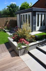 Often, we accomplish this with dividing lines and areas of interest to attract and direct the gaze. Small Family Garden Bristol Blueprint Landscape Design