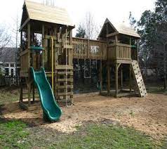 Stunning Walkway Bridge And Swing Set Design Ideas Kids Backyard Playground Play Area Backyard Backyard Playground